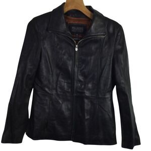 Wilsons Womens Full Zip Leather Jackets Thinsulate Long Sleeve Black Size Medium